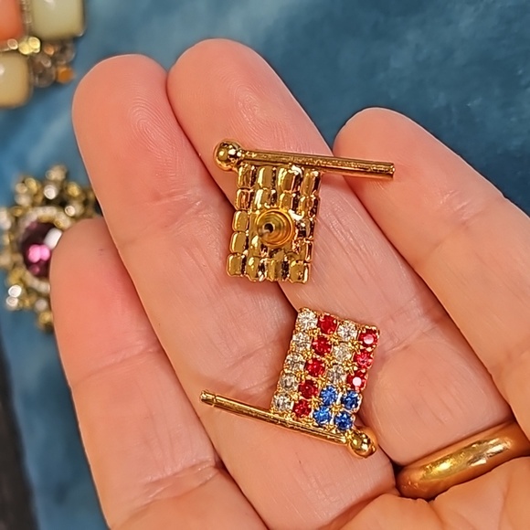 Vintage lot of 5 pieces of jewelry, JJ brooch, enamel flowers necklace - Picture 10 of 16